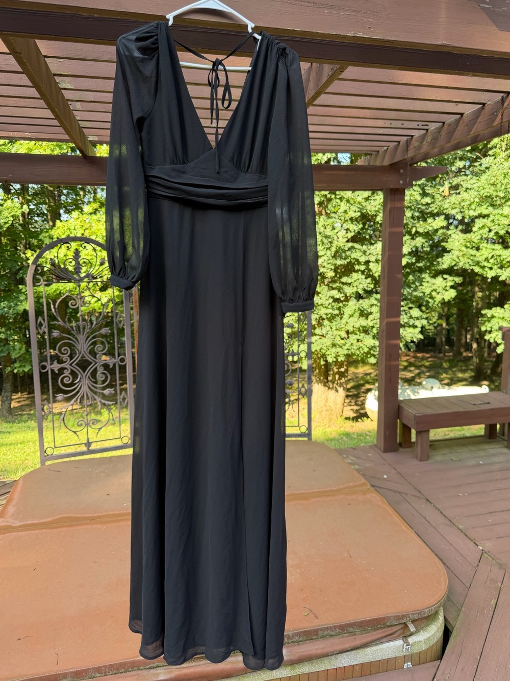 Lulu’s Love You So Black Long Sleeve Maxi Dress- Size S NWT